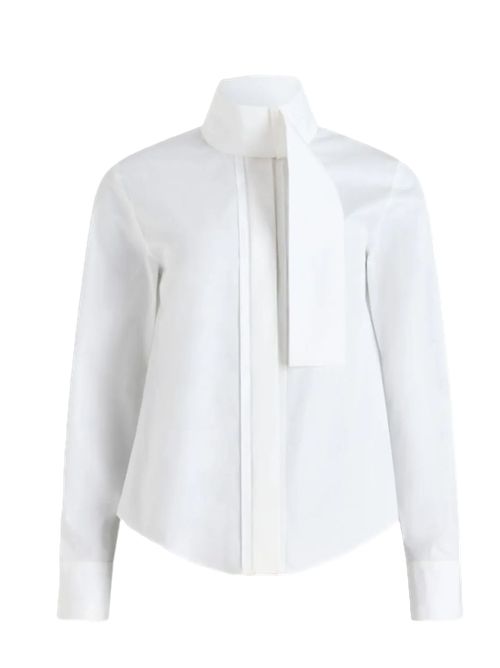 Blusa con collo a sciarpa in popeline di cotone bio Patou | BL0450017001W0017001W WHITE